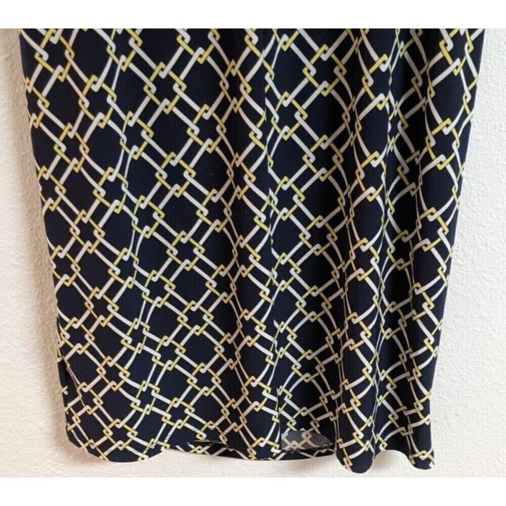Women's LAUREN Ralph Lauren Surplice Faux Wrap Geometric Sleeveless Dress Size 4 - Picture 9 of 13